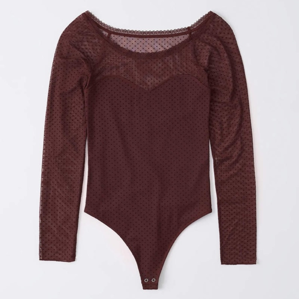 Abercrombie & Fitch Long-sleeve Mesh Bodysuit
